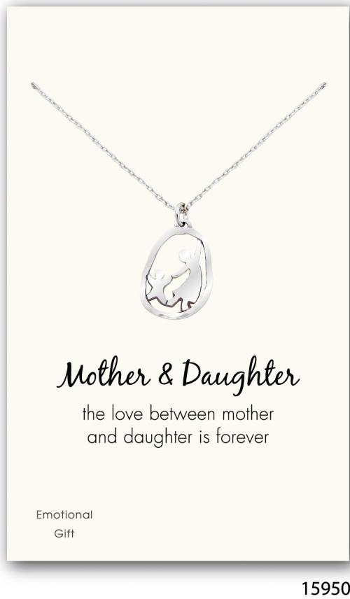 Daughter&Mother silver pendant